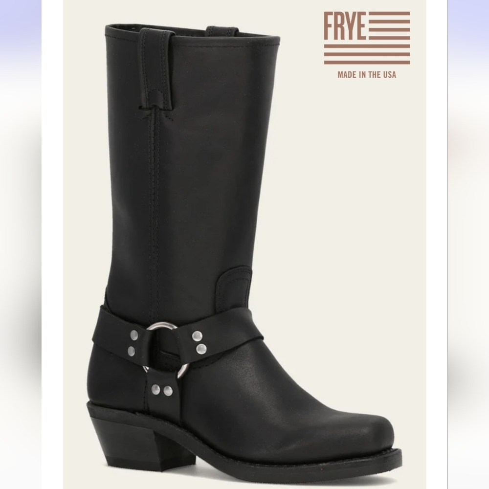 Frye Black Boots with Harness Detail Style 12R- Size 9 Womens